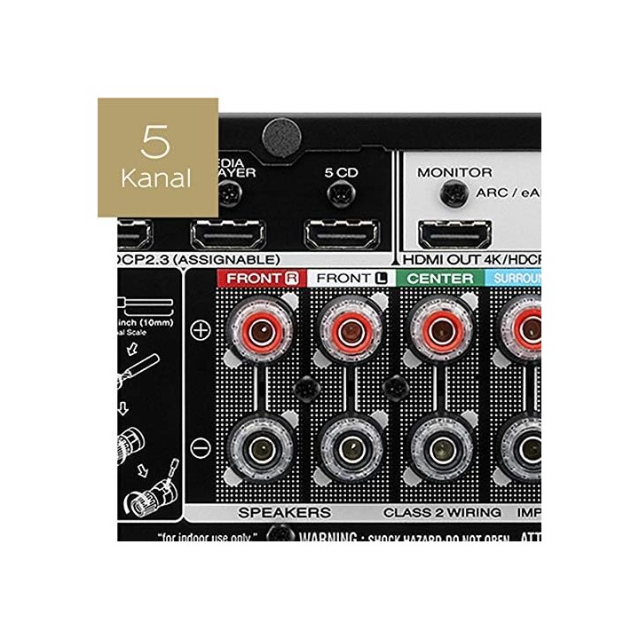 Ampli home cinéma 5.2 canaux slim Marantz NR1510 - UHD 4K, Wi-Fi, Bluetooth, HEOS