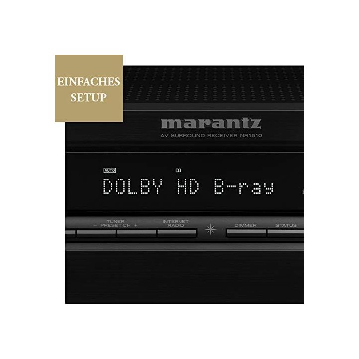 Ampli home cinéma 5.2 canaux slim Marantz NR1510 - UHD 4K, Wi-Fi, Bluetooth, HEOS