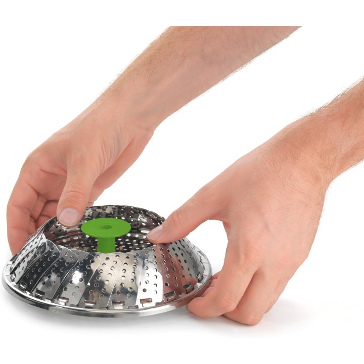 Panier vapeur inox pliable 2 niveaux - Multiusage casseroles 14-24 cm CUNCIAL