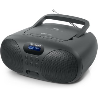 Radio CD portable Muse - DAB+, USB, stéréo, 20 stations préréglées, gris foncé