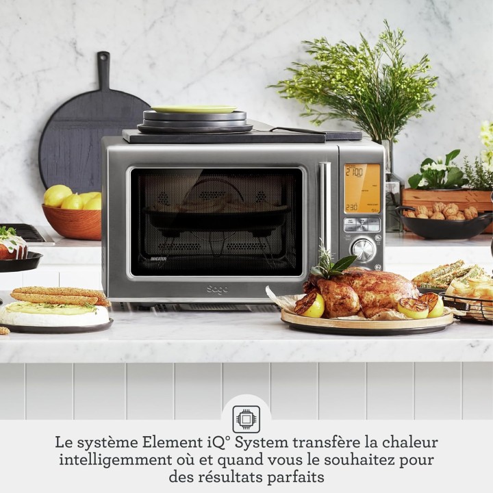 Four micro-ondes combiné 3-en-1 Sage - Friteuse à air, convection, inox brossé 32L