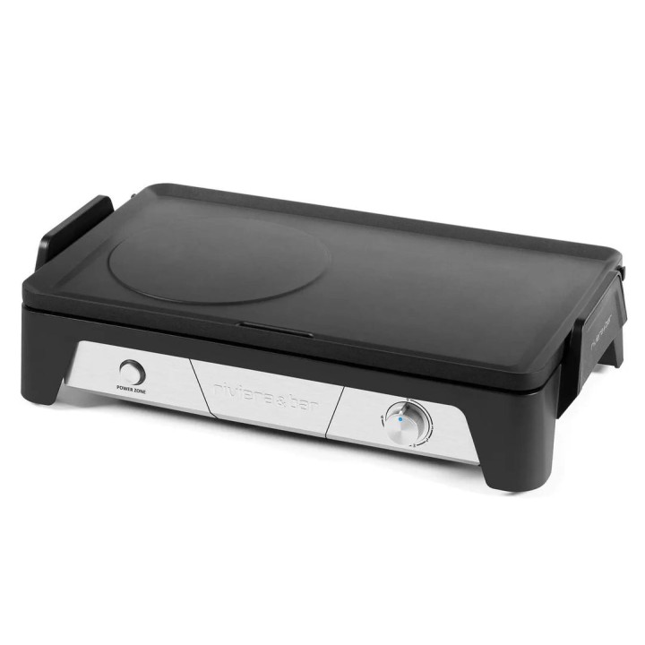 Plancha-gril inox brossé 6 à 8 personnes - Revêtement antiadhésif Riviera&Bar