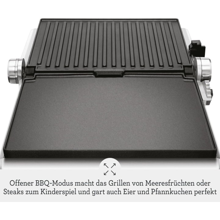 Grill électrique de contact Sage Smart Grill Pro - Inox brossé, sonde, plaques amovibles