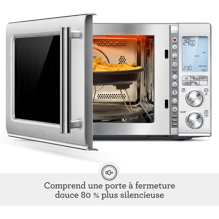 Four micro-ondes combiné 3-en-1 Sage - Friteuse à air, convection, inox brossé 32L