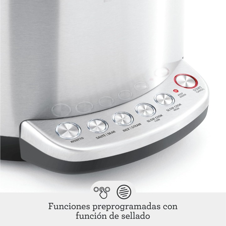 Cuiseur de riz Sage - Multicuiseur inox 3,7L, maintien au chaud, bol céramique