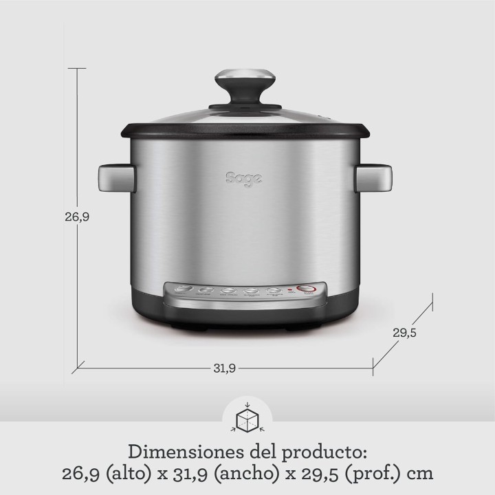 Cuiseur de riz Sage - Multicuiseur inox 3,7L, maintien au chaud, bol céramique