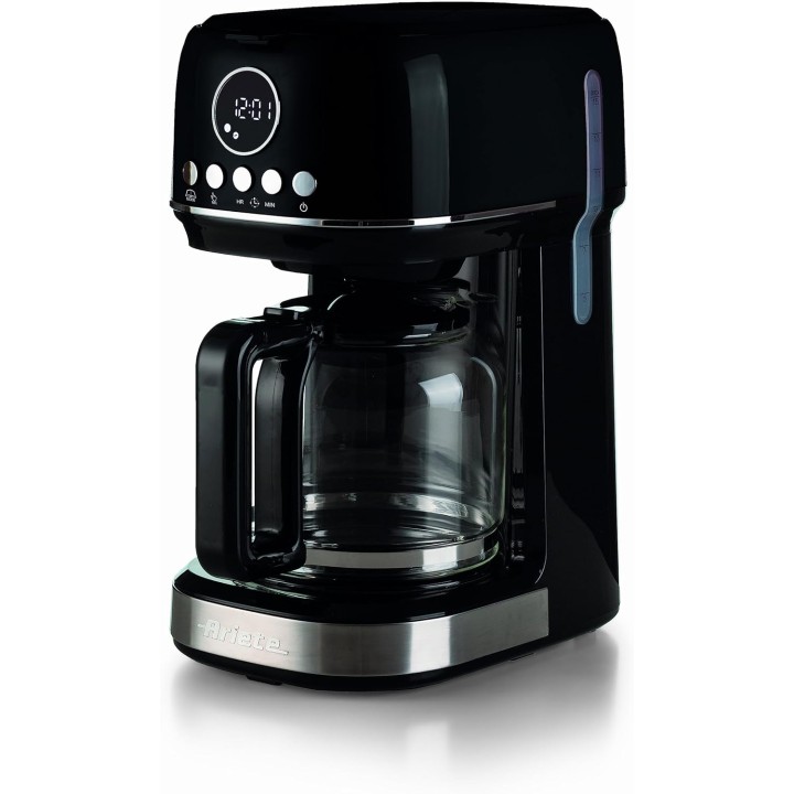 Cafetière filtre programmable 15 tasses - Carafe verre trempé - Moderne noir Ariete
