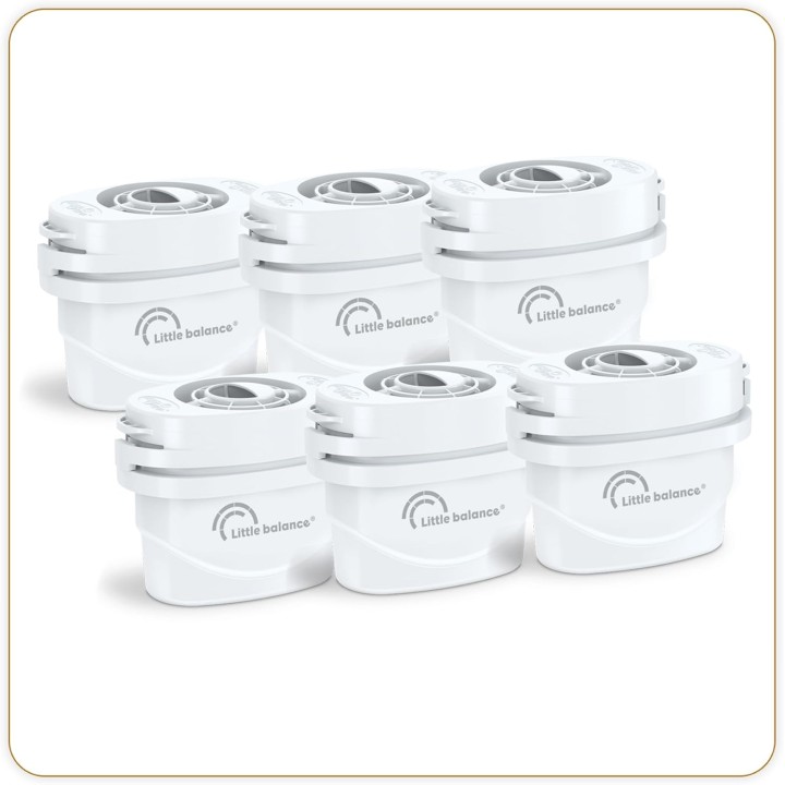 Cartouches filtrantes pour carafe - Pack de 6 - Compatible universel - Little Balance