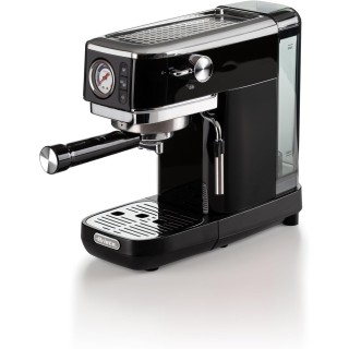 Machine à expresso Ariete noire – Manomètre, buse cappuccino, 15 bars, café moulu/dosette