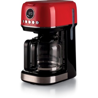 Cafetière filtre programmable 15 tasses Ariete Moderna rouge - carafe verre trempé