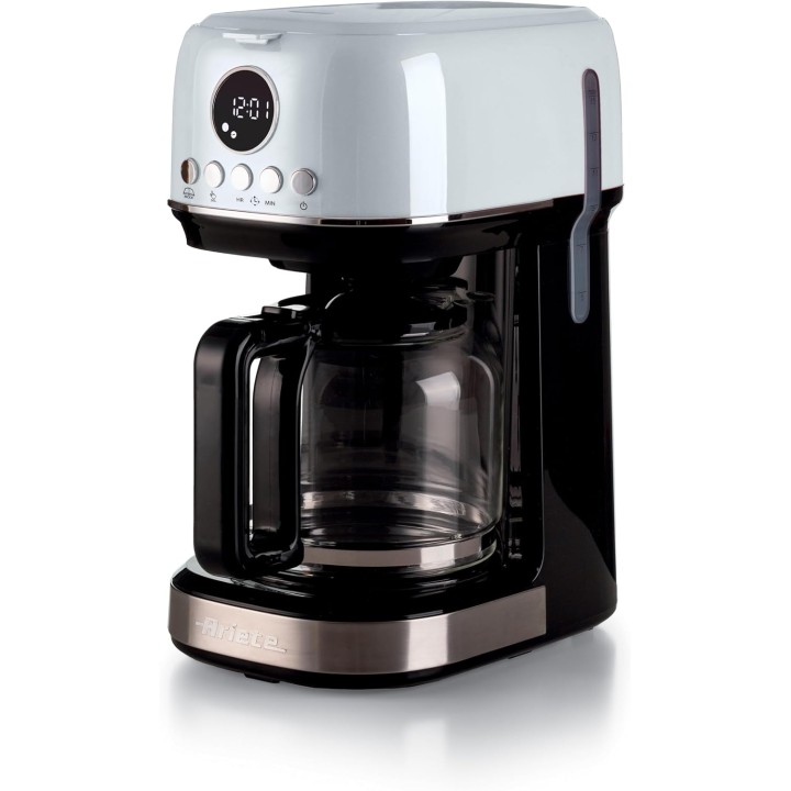 Cafetière filtre programmable Ariete 15 tasses - Carafe verre trempé blanc