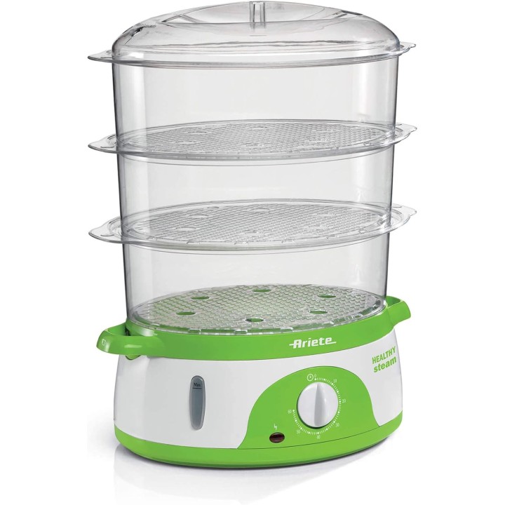 Cuiseur vapeur électrique Ariete 911 Healthy Steam - 3 paniers, 9L, minuterie, rangement facile