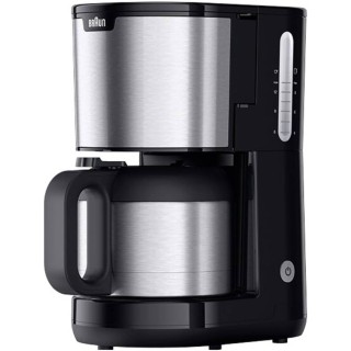 Cafetière filtre Braun 1,2L - Thermos inox, OptiBrew, anti-goutte, arrêt auto, noir