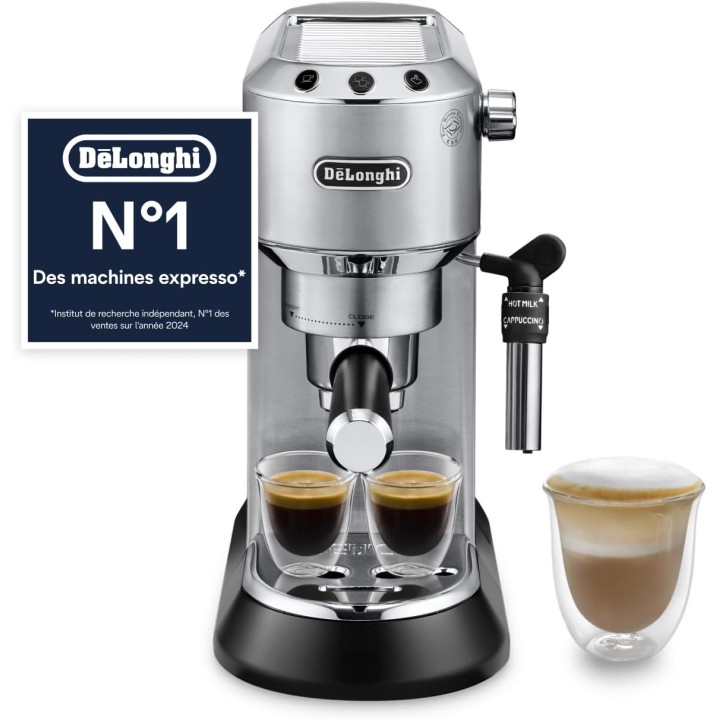 Machine à expresso compacte De'Longhi Dedica Style EC685.M - buse à mousse de lait métal