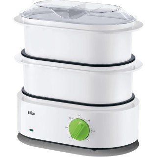 Cuiseur vapeur électrique Braun FS3000 - 2 bols amovibles 6,2L - Blanc