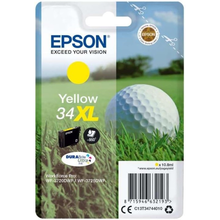 Cartouche d'encre jaune Epson T3464 - Compatible WF3720/3720DNF - Série 34 Golf