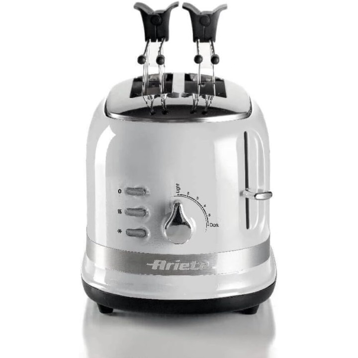 Grille-pain 2 tranches moderne - 6 niveaux de dorage, fonctions multiples, blanc Ariete
