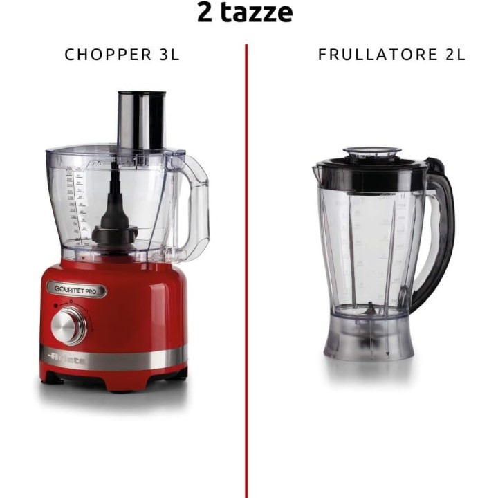 Robot culinaire multifonction 3L 1000W - Ariete Gourmet Pro Moderna rouge