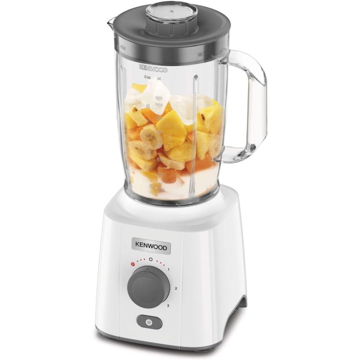 Blender Kenwood BLP41.C0WH - 2L, 3 vitesses, lames inox, fonction glace pilée, blanc