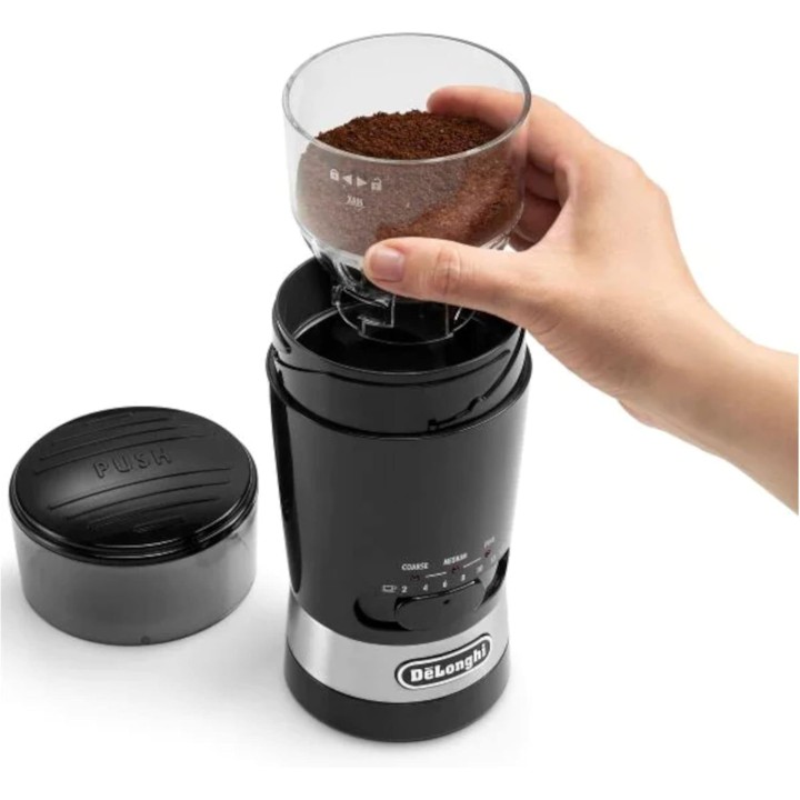 Moulin à café De'Longhi KG210 - Acier inoxydable, mouture réglable, design italien