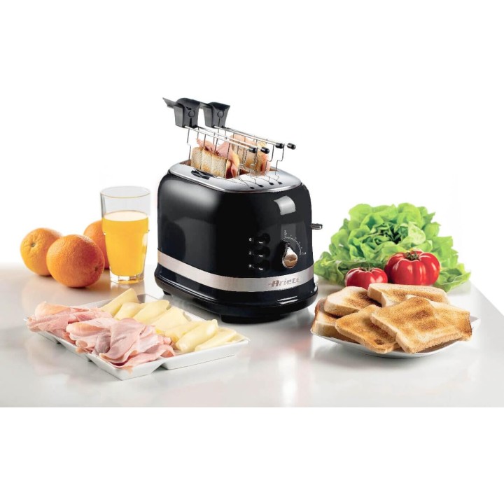 Grille-pain 2 tranches Ariete Moderna 149 - 6 niveaux, éjection auto, noir moderne