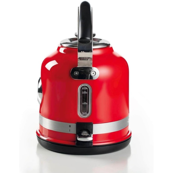 Bouilloire électrique design Moderna Ariete 1,7L inox avec thermomètre - Rouge