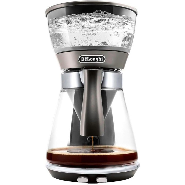 Cafetière filtre électrique De'Longhi 10 tasses - Verseuse verre, maintien au chaud, anti-gouttes