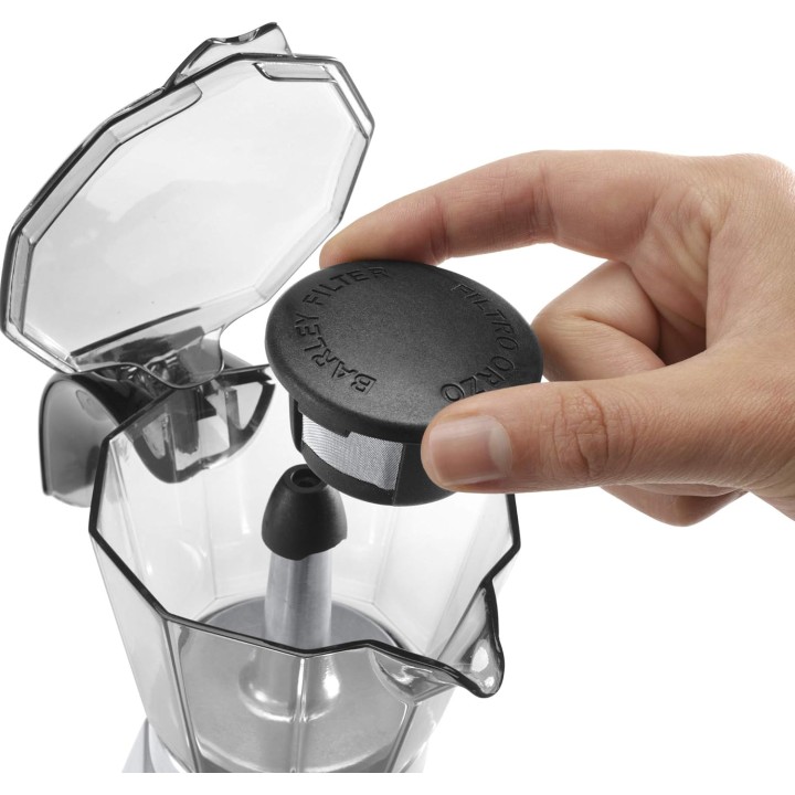 Cafetière italienne électrique De'Longhi Alicia Plus 6 tasses - Noir et argent