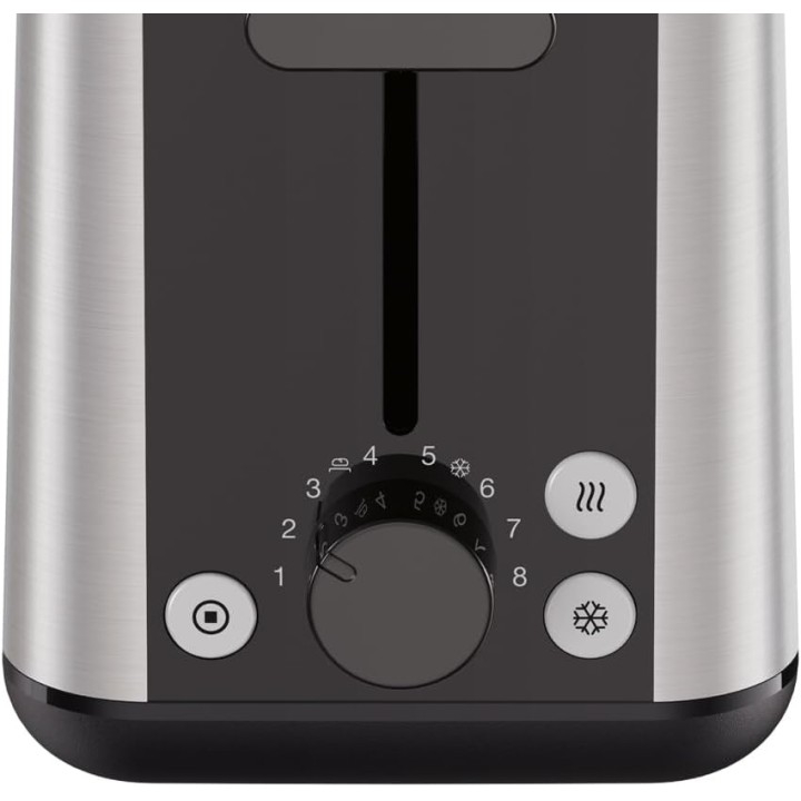 Grille-pain Braun HT 1610 BK - Fente longue 25 cm, 8 niveaux, réchauffage, inox