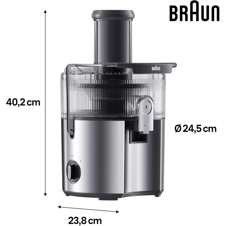 Centrifugeuse Braun MultiJuice 7 SJ7000 - Extraction à froid ColdXtract 1000W 2L sécurité