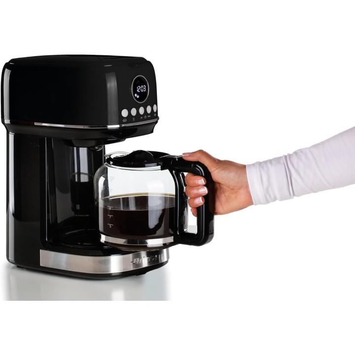 Cafetière filtre programmable 15 tasses - Carafe verre trempé - Moderne noir Ariete