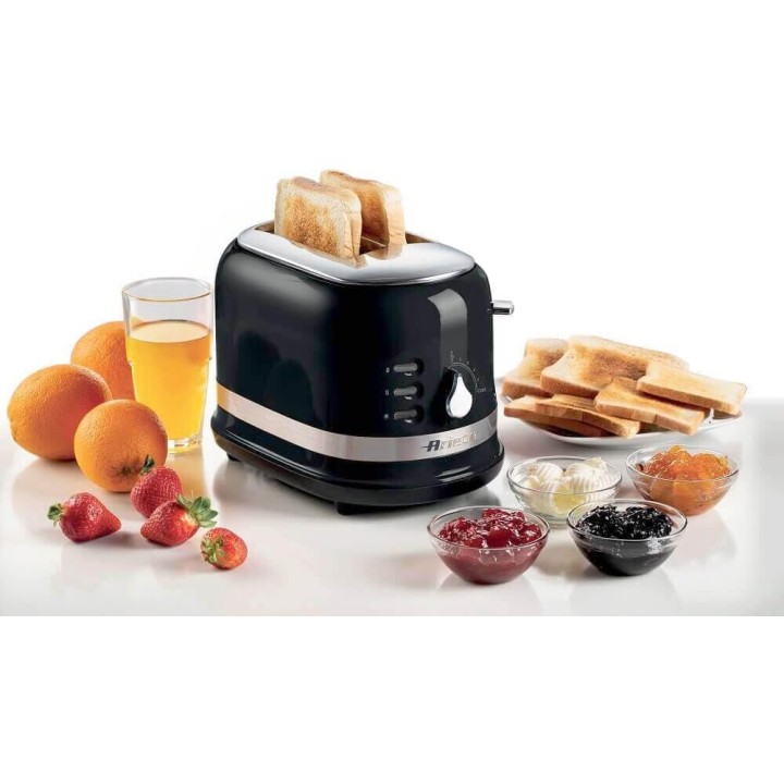 Grille-pain 2 tranches Ariete Moderna 149 - 6 niveaux, éjection auto, noir moderne