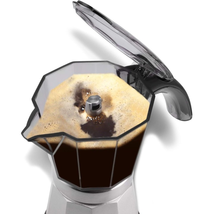 Cafetière italienne électrique De'Longhi Alicia Plus 6 tasses - Noir et argent