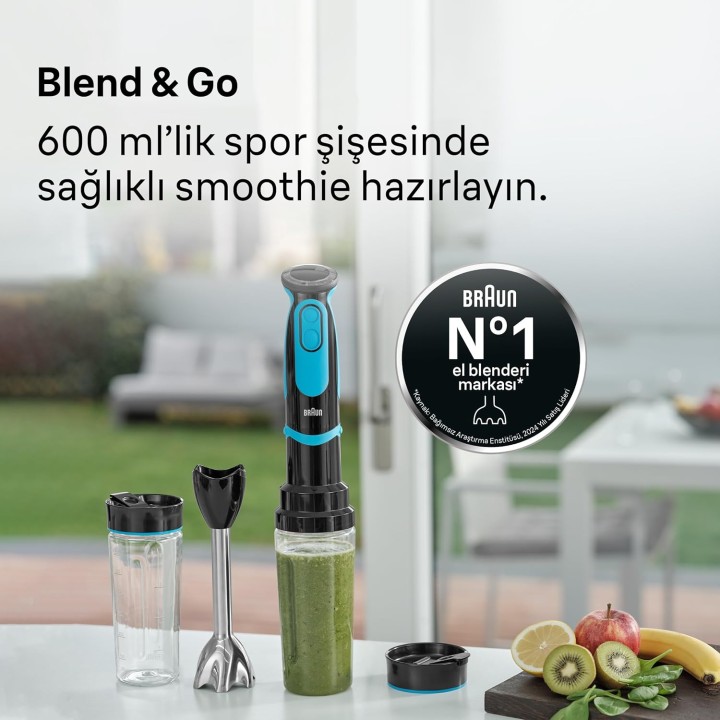 Mixeur plongeant Braun 1000 W - 21 vitesses, turbo, Powerbell Plus, accessoires