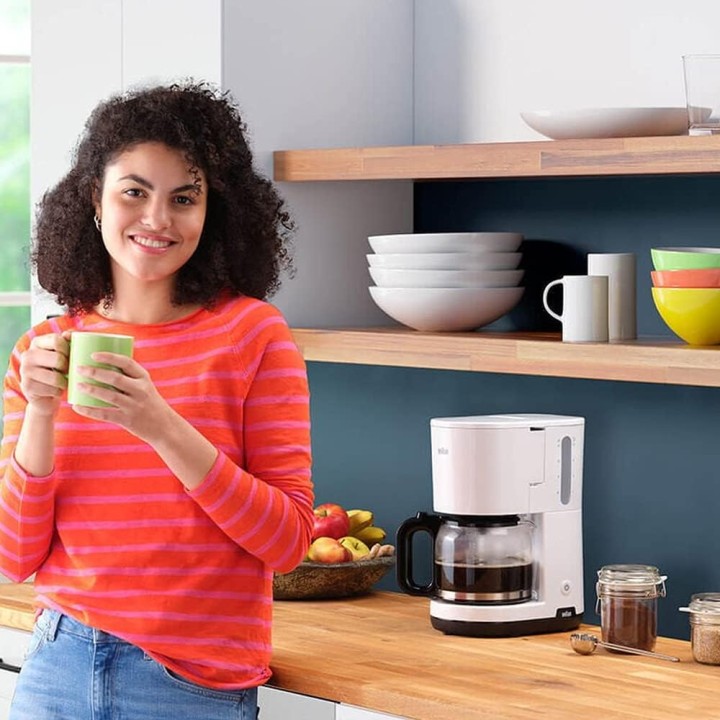 Cafetière filtre 10 tasses Braun OptiBrew - Arrêt automatique - Blanc