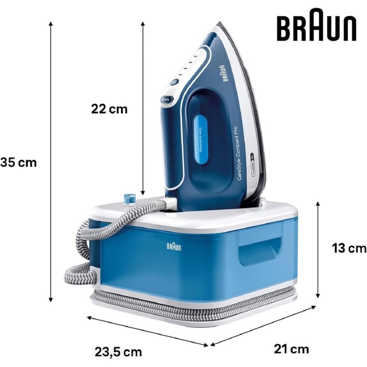 Centrale vapeur Braun CareStyle Compact Pro FreeGlide 3D - 2400W 1,5L Bleu
