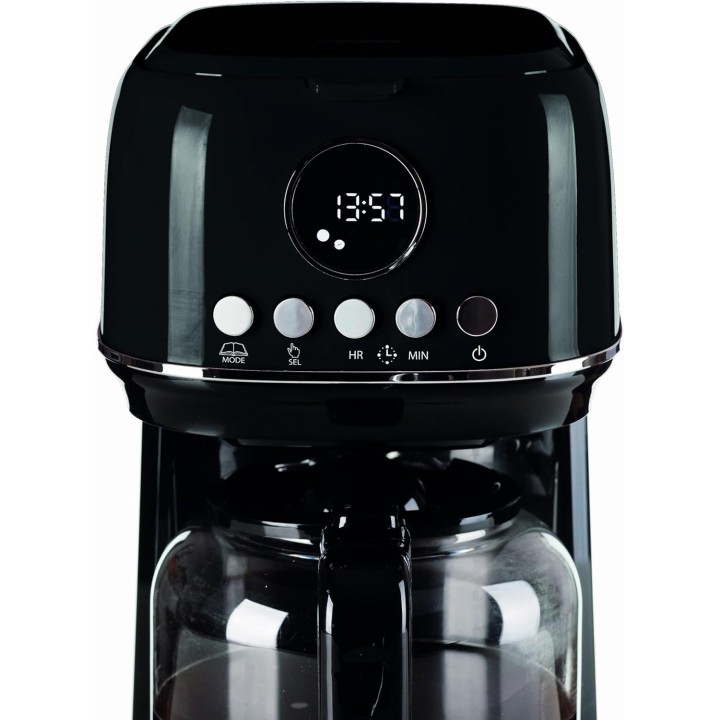 Cafetière filtre programmable 15 tasses - Carafe verre trempé - Moderne noir Ariete
