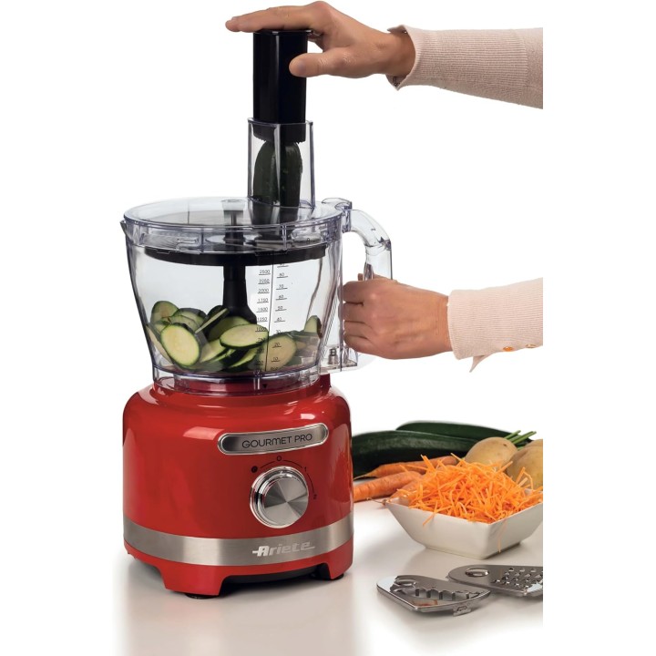Robot culinaire multifonction 3L 1000W - Ariete Gourmet Pro Moderna rouge