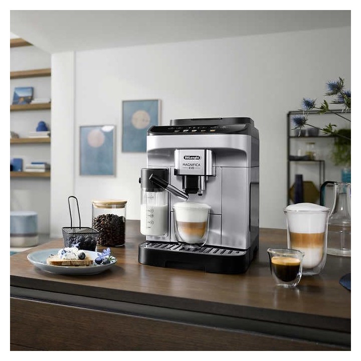 Machine à expresso automatique De'Longhi Magnifica Evo - 5 boissons, LatteCrema, chrome