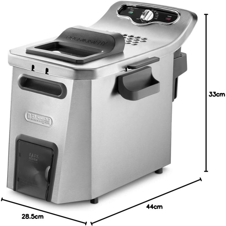 Friteuse inox De'Longhi PremiumFry 1,5 kg - Zone froide Easy Clean 3200W