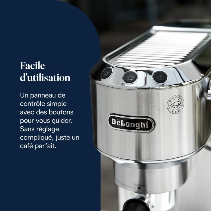 Machine à expresso compacte De'Longhi Dedica Style EC685.M - buse à mousse de lait métal
