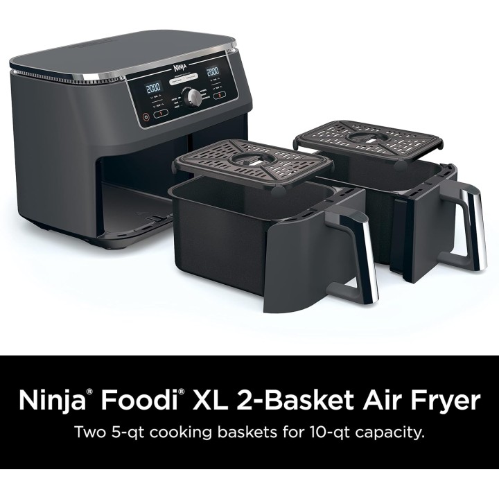 Friteuse à air Ninja DualZone XL 2 paniers indépendants - Capacité 10L - Noir