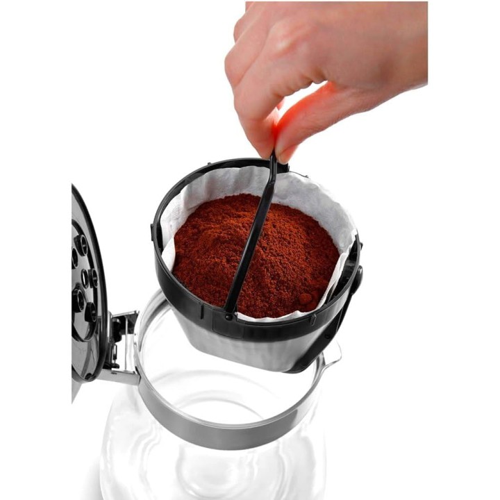 Cafetière filtre électrique De'Longhi 10 tasses - Verseuse verre, maintien au chaud, anti-gouttes