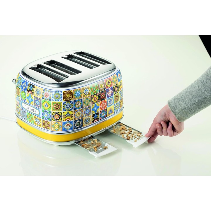 Grille-pain 4 fentes Ariete 156 Positano - Style méditerranéen, métal, éjection automatique