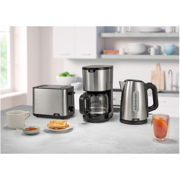 Grille-pain Braun HT 1510 BK PurShine - 2 tranches acier inoxydable noir 900W