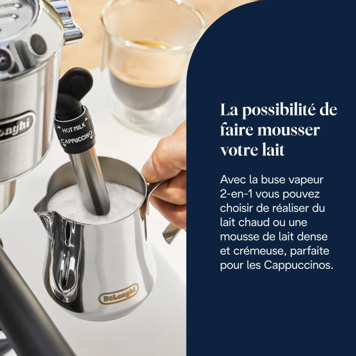 Machine à expresso compacte De'Longhi Dedica Style EC685.M - buse à mousse de lait métal