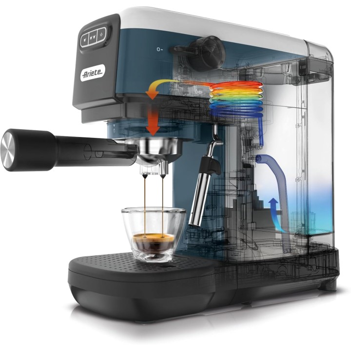Machine à expresso compacte Ariete blanc - 15 bars, cappuccino, café moulu ou dosettes