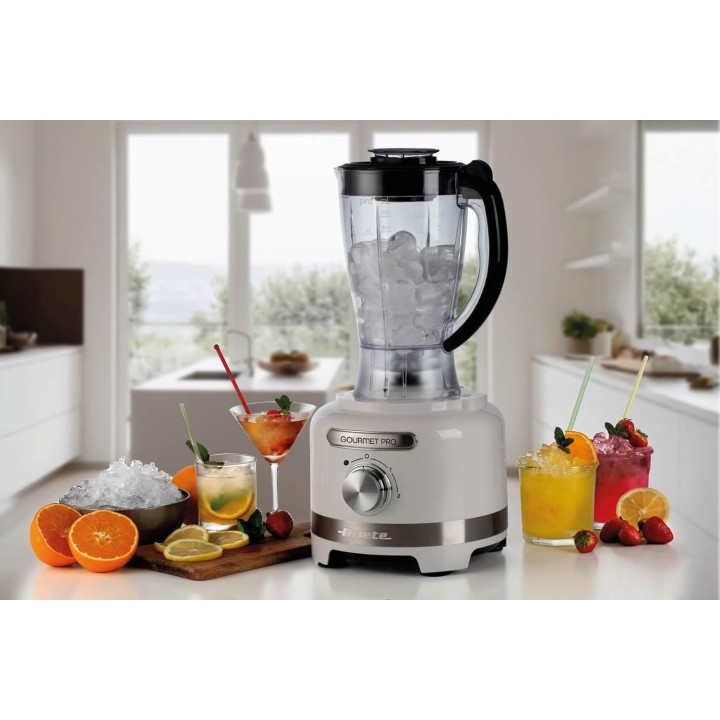Robot de cuisine multifonction 3L avec blender 2L et accessoires inox - Blanc