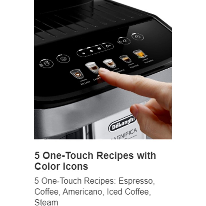 Machine à expresso automatique De'Longhi Magnifica Evo - 5 boissons, LatteCrema, chrome