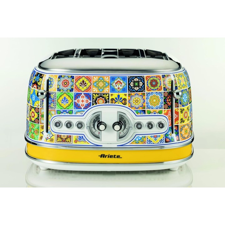 Grille-pain 4 fentes Ariete 156 Positano - Style méditerranéen, métal, éjection automatique